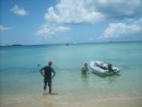 Tracy spent the morning Scuba diving then had the dive boat drop her off at our beach